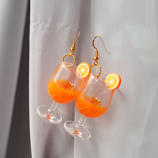 Ohrringe,3D,Glas,orange